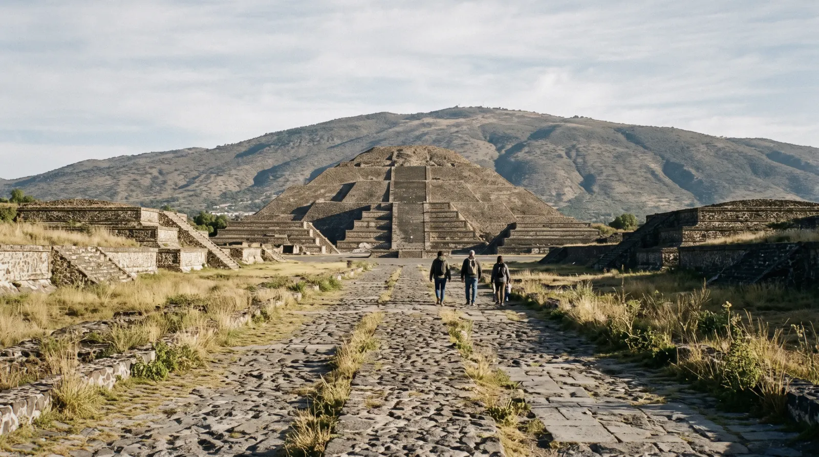 The Pyramid of the Moon at the end of the Avenue of the Dead in early morning light, Teotihuacán near Mexico City
